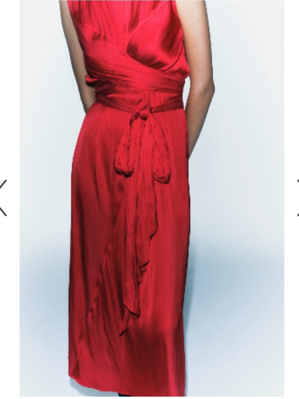 Zara Red Sleeveless Twist-Waist Maxi Dress - Picture 3 of 11